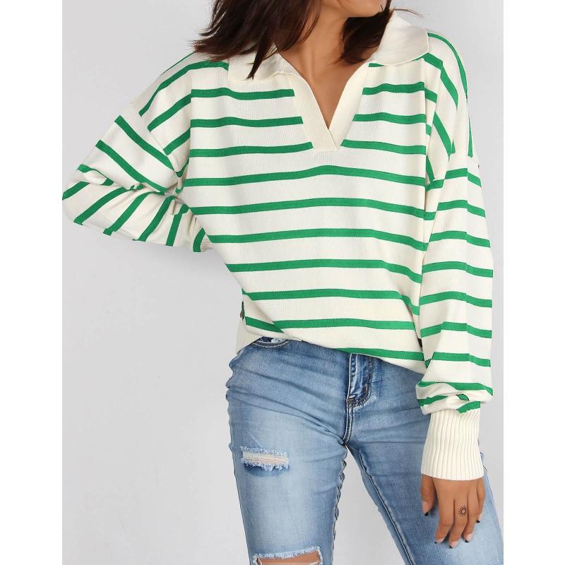 Осенне-зимний женский трикотажный ребристый топ с круглым вырезом, вязаный свитер в стиле пэчворк