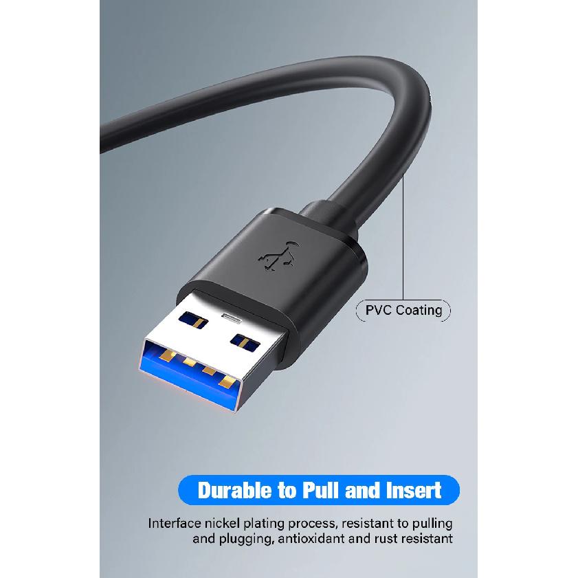 Высококачественный USB-удлинитель 0,5/5 м, кабель для передачи данных 3.0 для ноутбука, телевизора, SSD, USB 3.0, штекер-штекер, разъем для компьютера, камеры, принтера