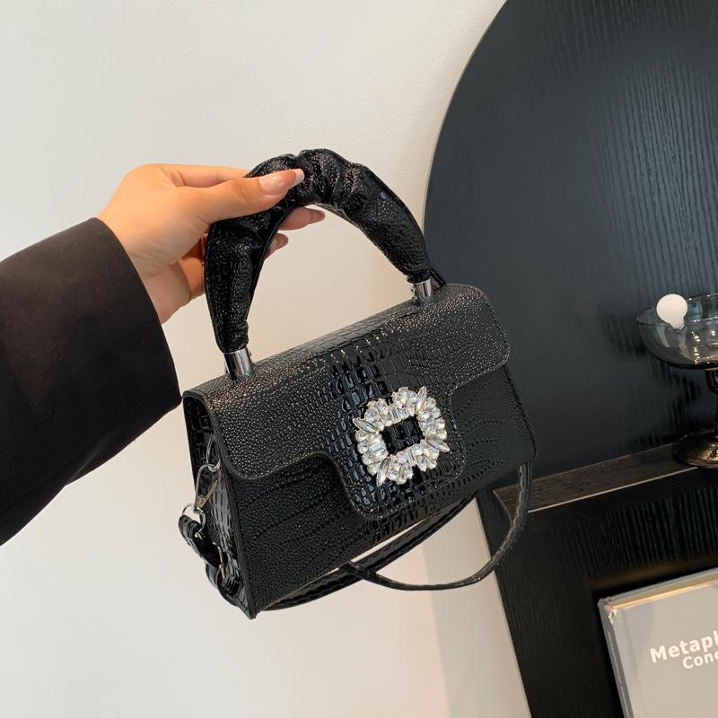 Сумка с высокой стоимостью, женская осенняя сумка с глянцевым крокодиловым узором, универсальная повседневная сумка-мессенджер через плечо, маленькая квадратная сумка