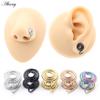 Alisouy 2PCS Stainless Steel Spiral No Pierced Lip Labret Nose Septum Rings Clip Cartilage Helix Tragus Earrings Body Jewelry