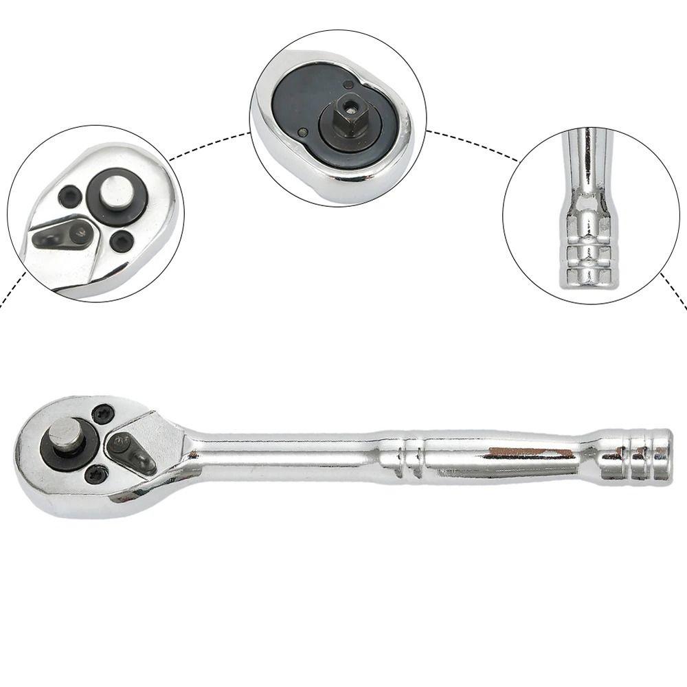 1Pcs 1/4 3/8 1/2 Ratchet Wrench 24 Teeth Repairing Hand Tool Durable Socket Spanner