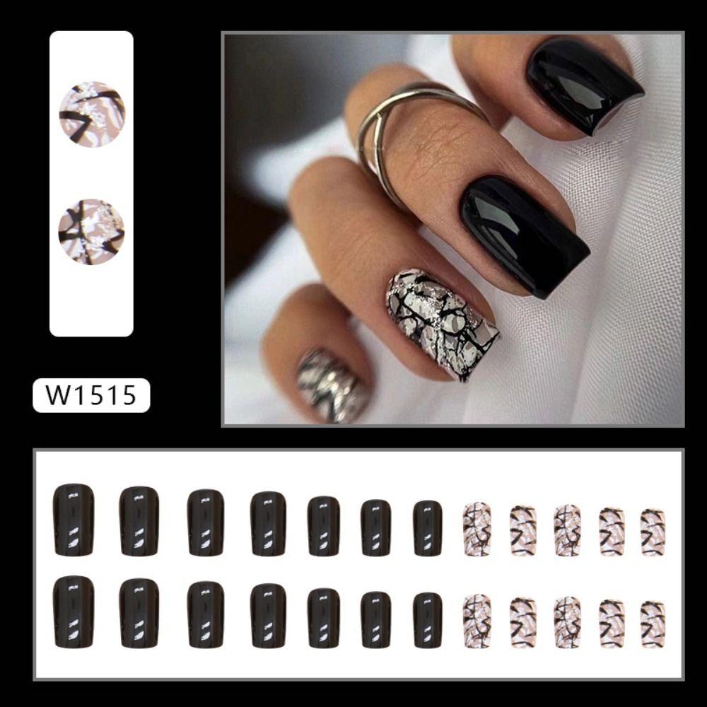 Французские накладные ногти, длинные квадратные ногти, модные ногти для женщин и девочек