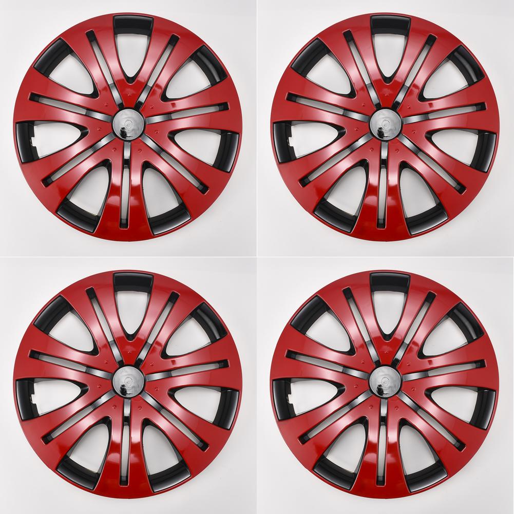 4 шт. 16-дюймовые колпачки для автомобильных колес R16 из стали и железа, глянцевые красные колпачки ступиц ABS, колпачки для колесных дисков, колпачки ступиц