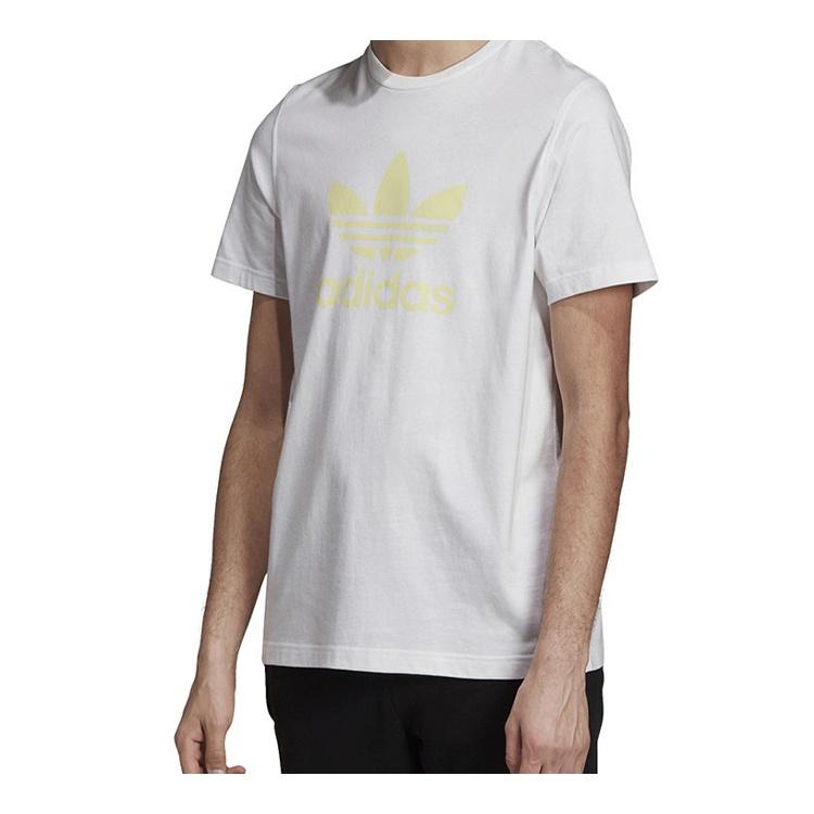 adidas originals Chest Logo Printing Sports Short Sleeve White Men's FK1349