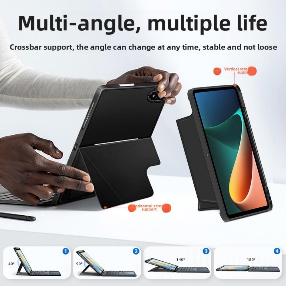 Чехол-клавиатура Bluetooth для Xiaomi Pad 6 6Pro 5 5Pro 12,4-дюймовый беспроводной смарт-чехол с сенсорным управлением