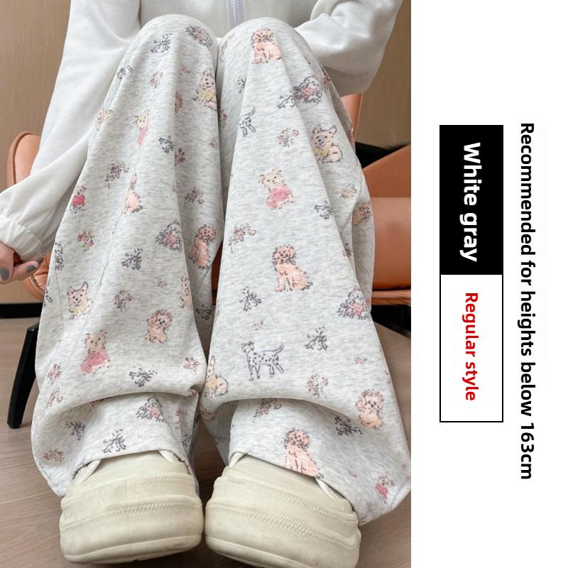 GMXIA Women's Fashion Casual Solid Color Print High Waist Pants & Capris