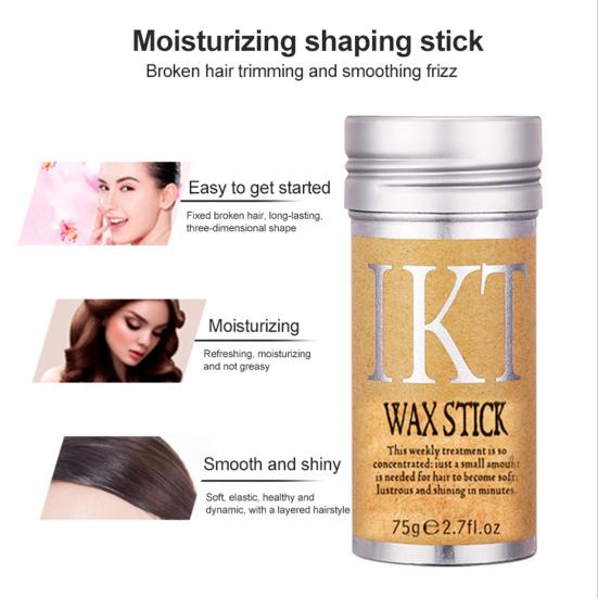 75 г восковая палочка для укладки волос, освежающий легкий в форме аксессуар для волос, прочный природный эластичный увлажняющий палочка для отделки волос для салона