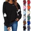 Women's Casual Fashion Print Long Sleeve O-Neck Sweatshirts Pullover Top Blouse