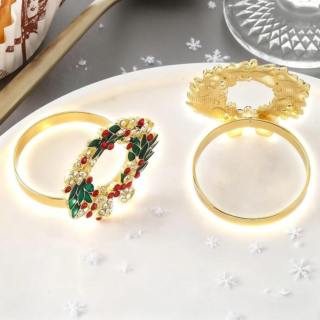 Рождественское украшение Кольцо для салфеток Украшение Металлическая подставка, Подходит для обеденных столов, праздничных обедов и семейных посиделок