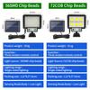 COB LED Солнечный Светильник Уличный PIR Датчик Движения Солнечный С Пультом Дистанционного Управления IP65 Водонепроницаемый 3 Режима Настенный Аварийный Уличный Светильник