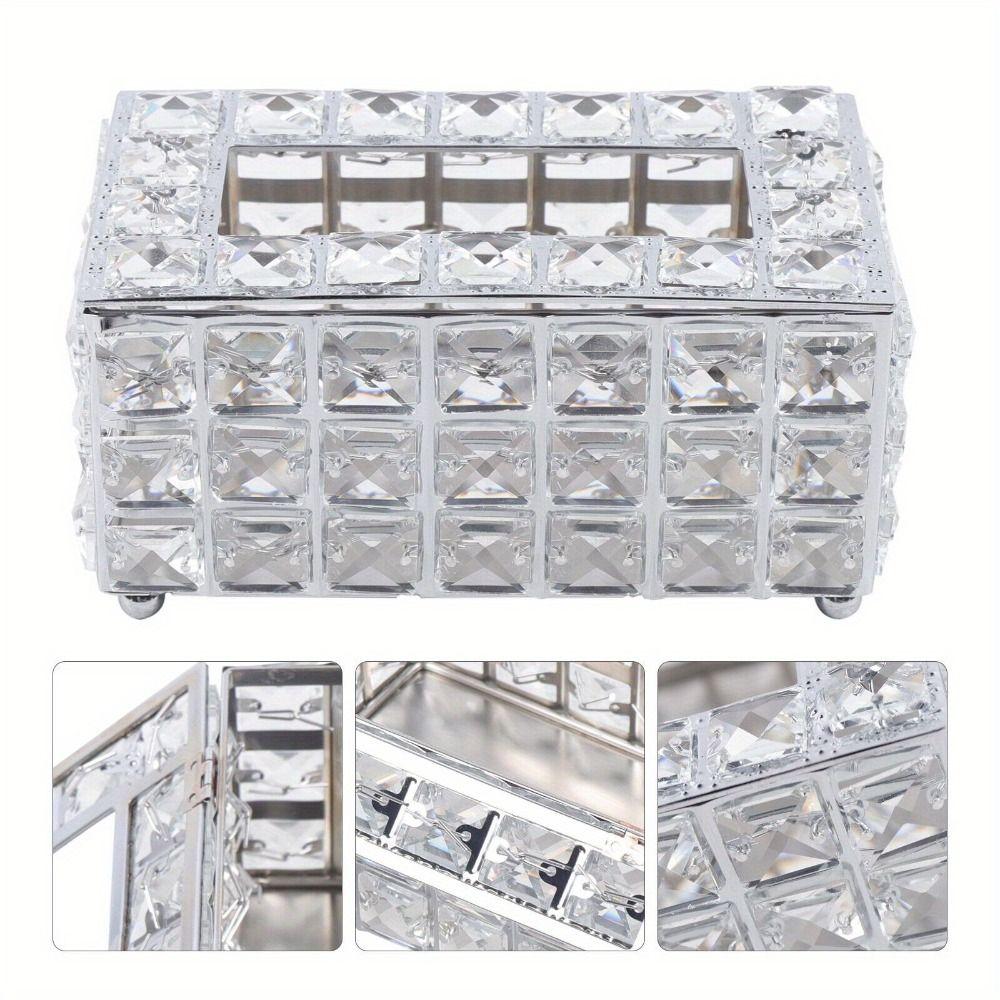 Light Luxury Paper Towel Storage Box Shiny Cube Paper Dispenser Living Room