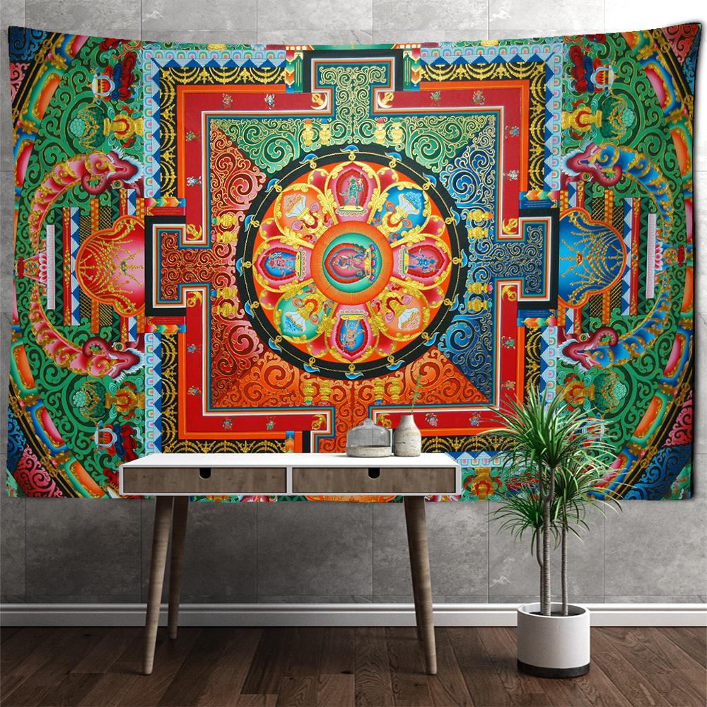 Индийский коврик для йоги Мандала гобелен настенный декор в стиле бохо настенная ткань психоделический хиппи тапзи настенный ковер колдовство Декор