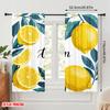 2pcs 2D Flat Printing Drapes Lemon Floral Illustration Yellow Polyester Fabric Without Electricity Festive Holiday Perfect for