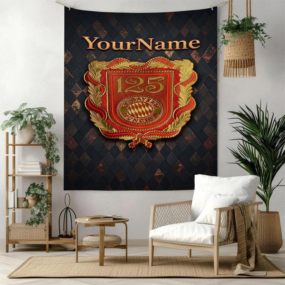 Bayern Munich Custom Your Name Wall Decor Tapestry Art For Pet Memorial Birthdaywedding Party Backdrop Family Gift