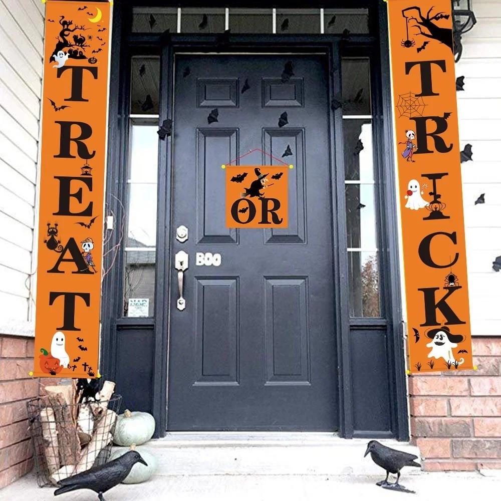 3 шт./упак. Хэллоуин Дверь Декор Реквизит Украшения Хэллоуин Вечеринка Подвесные Украшения Длинные Флаги 3 Цвета Подвесной Баннер
