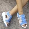 Large Size Summer New Fish Mouth Fly Weaving Casual Sports Sandals Lace-up Women's Beach Shoes