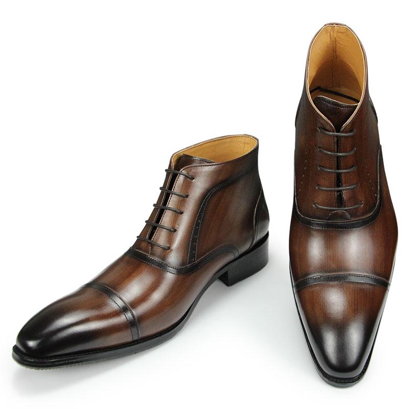 Модные Роскошные Мужские Ботильоны из Натуральной Кожи Модные Повседневные Zapatos De Hombre Костюм Работа Безопасность Заостренный Носок Крутые Трендовые Ботинки На Заказ