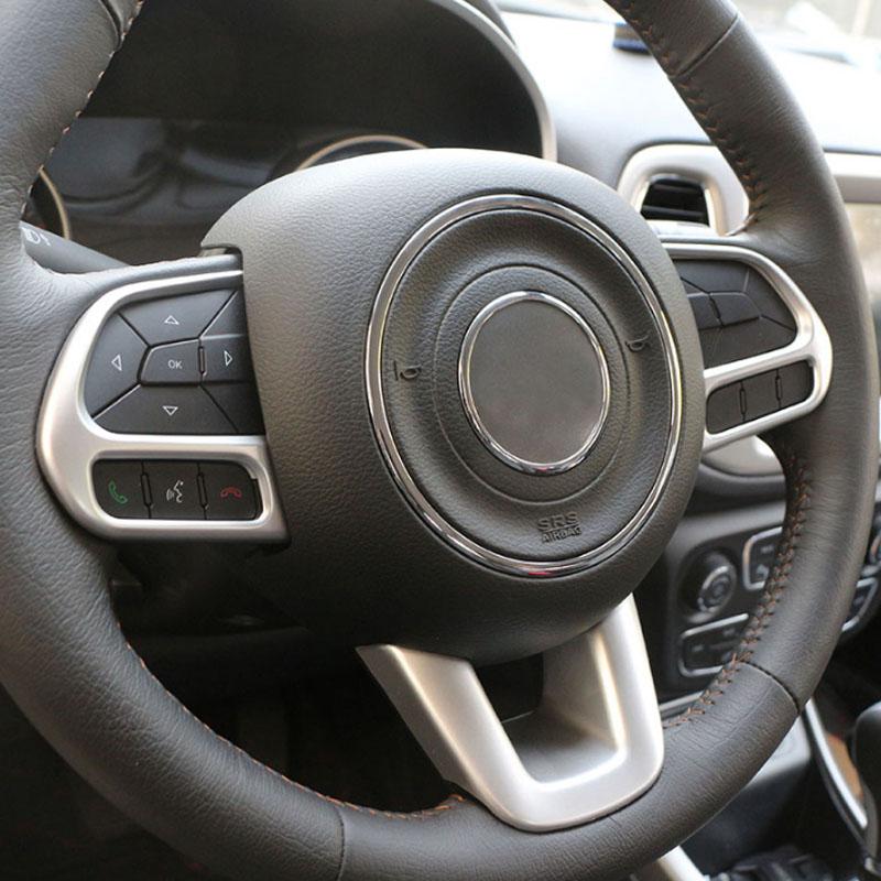 My Good Car Chrome Car Steering Wheel Buttons Knob Cover Trim Sticker Accessories for Jeep Compass 2017 2018 Renegade