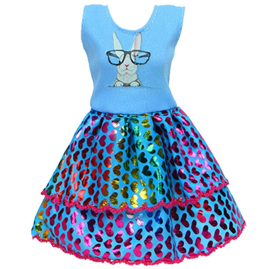 Clothes for 30cm Doll Daily Casual Outfits Pants T-shirt Skirts Mini Dress Fat Curvy Size 11.5 Inch Doll Accessories