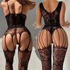 Комплект сетчатого белья Bdsm Чулки боди без ластовицы Сексуальные колготки Прозрачное Открытое Женское нижнее белье Эротический костюм Тедди Бэбидолл Боди