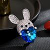 New Design Luxury Heart-Shaped Brooch Cute And Elegant Animal Rabbit Brooch Accessories Fashionable Jewelry