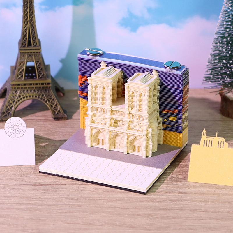 3D Вырезание из бумаги Арт Поделка Блокнот для заметок Блокнот Настольное украшение Креативный DIY Декоративный Подарок на Рождество Новоселье
