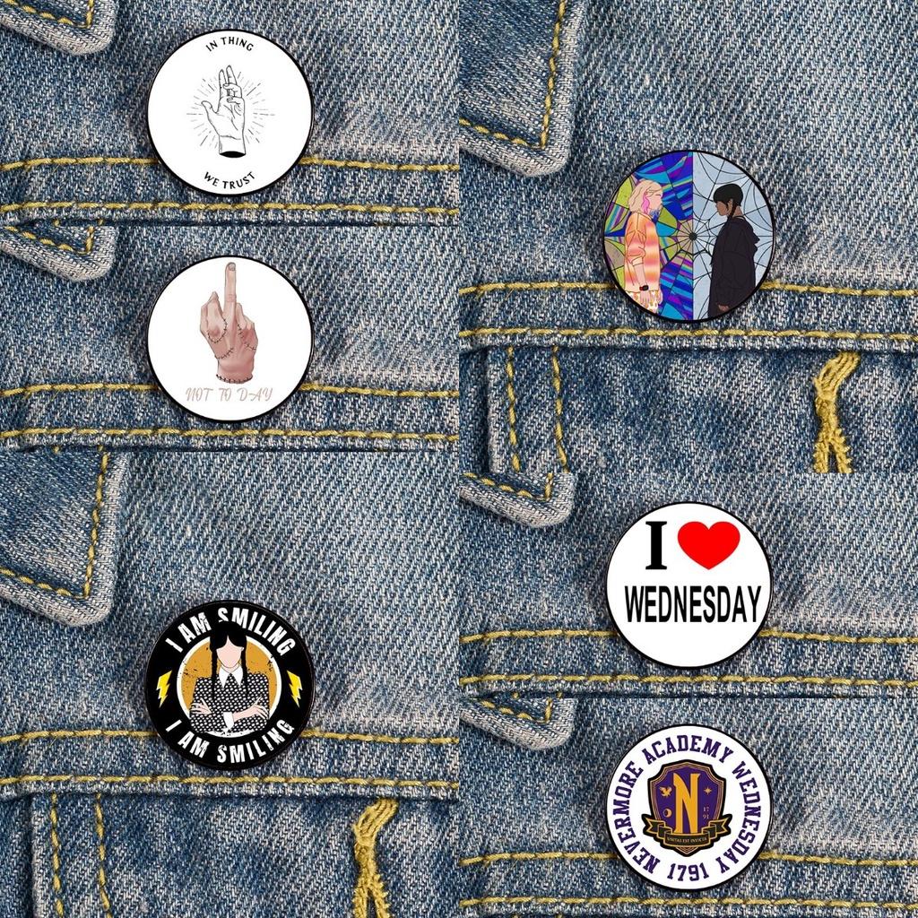 Thing Brooch Addams Enid Dress Decoration Badge Terror Holiday Gift