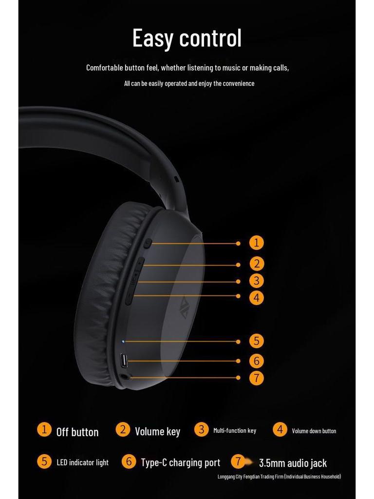 Универсальная беспроводная накладная Bluetooth-игровая гарнитура с высококачественным звуком и позиционированием