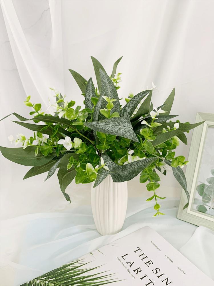 10 шт. искусственных растений, искусственные зеленые ветки, искусственные листья эвкалипта для свадебной цветочной композиции и украшения дома в фермерском доме