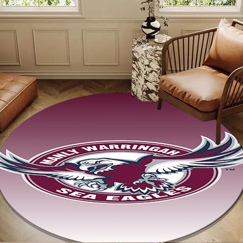 Manly Sea Eagles Legacy Round mat, Anti-slip Circle Carpet Chair rug For livingroom,Bedroom, doormat home decor Gift Christmas Gifts