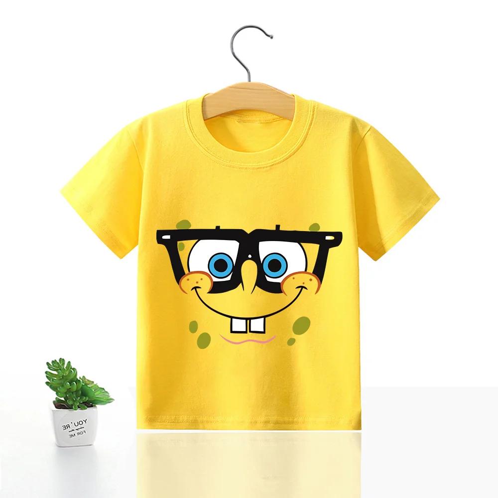 Милая хлопковая футболка с Губкой Бобом и Патриком Старом для детей - Идеально для лета