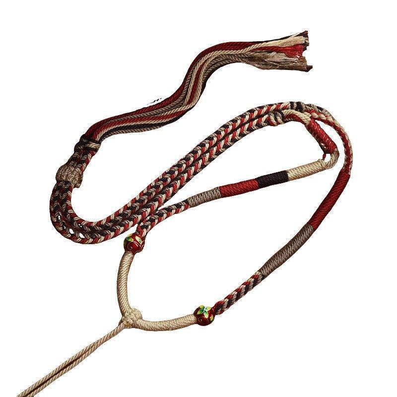 Плетеное вручную восьмижильное ожерелье-подвеска Тханка, амулет Будды на веревке с нефритом из пчелиного воска.