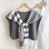 Striped Knitted Shawlette for Women - Spring/Autumn Fashionable and Lightweight Neck & Shoulder Cover