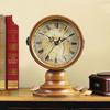 Round Retro Minimalist Table Clocks Double Elegant Sided Design Vintage Desk Clocks Digital Clock Tabletop Bedroom Unique Watches Room Decorations