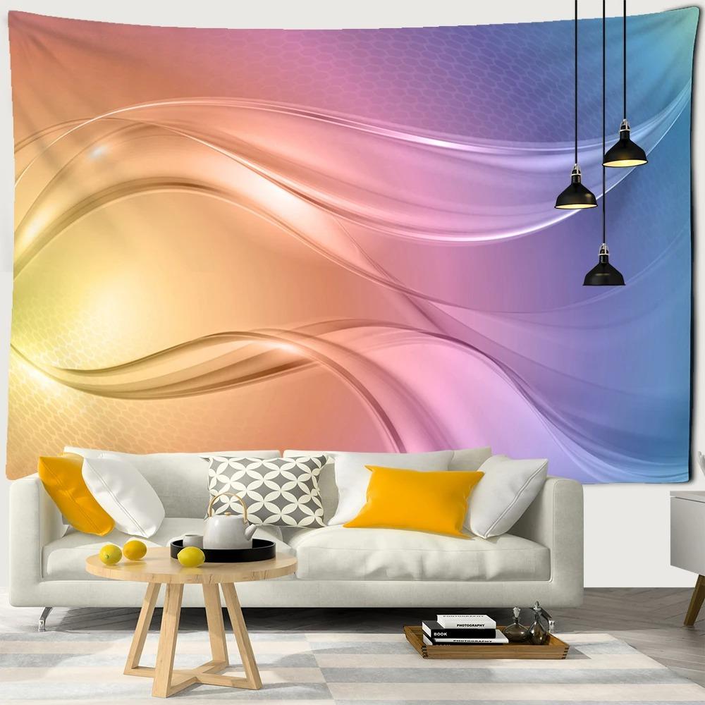 Красочный линейный узор для украшения спальни, гостиной, гобелена, домашнего настенного украшения, гобелена