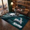 Персонализированный ковер из кристаллического велюра Philadelphia Eagles, Мягкий противоскользящий ковер с индивидуальным текстовым именем для гостиной, спальни