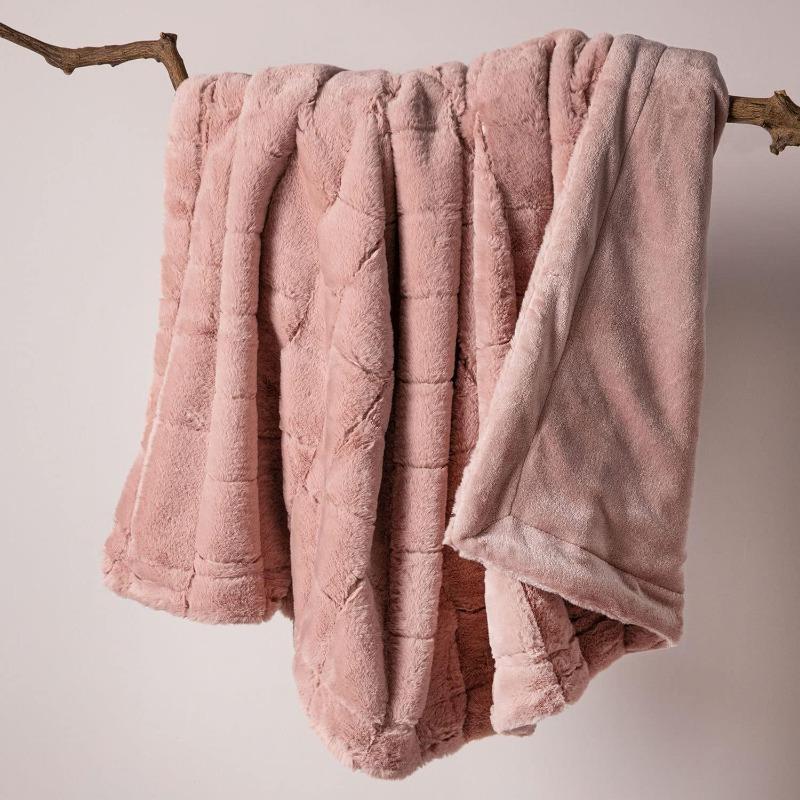 Плюшевый плед из искусственного кролика, двухслойный, утолщенный фланелевый плед для сна, офисный плед для отдыха, покрывало на диван