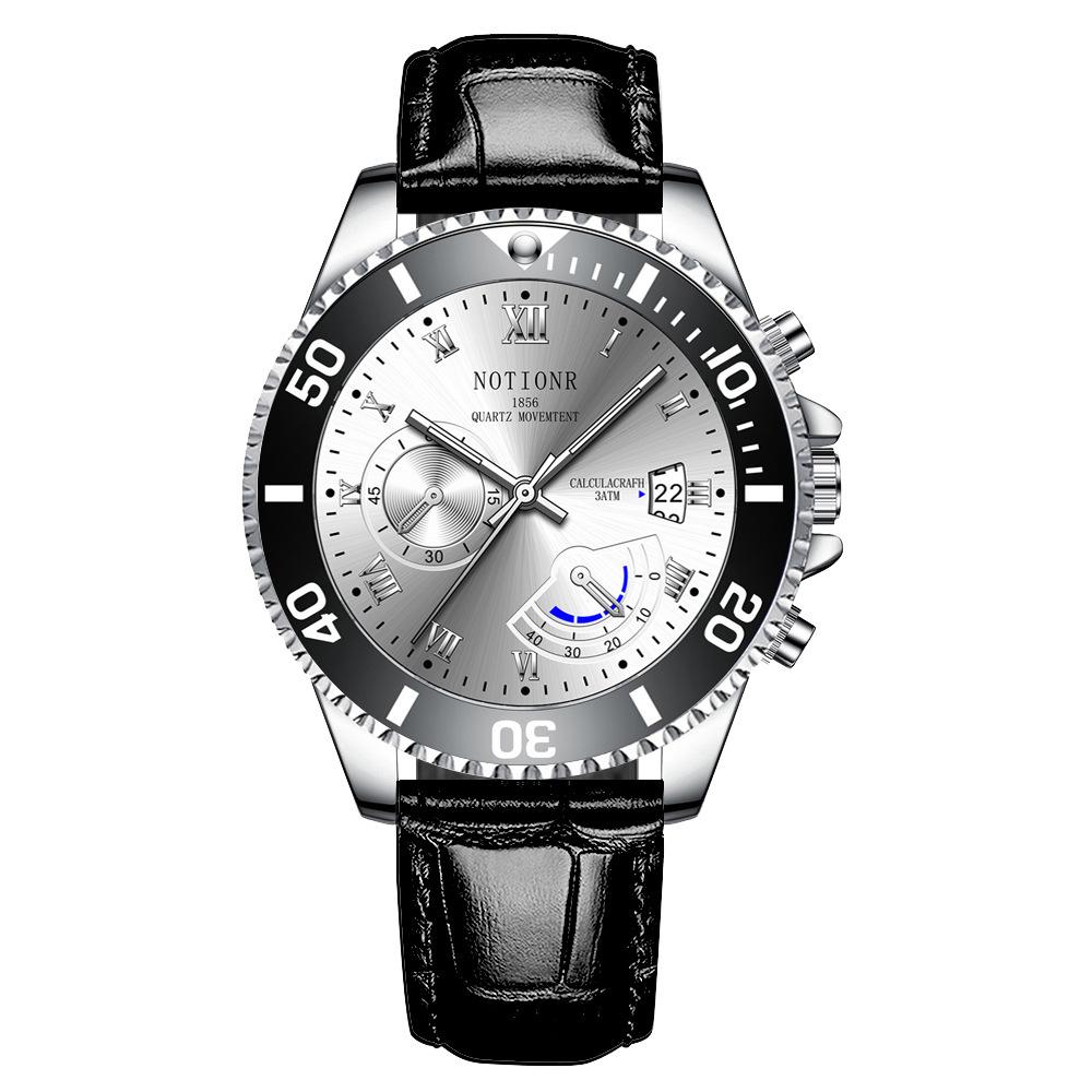 Мужские модные часы Классические кварцевые часы Модные деловые часы Спортивные мужские часы Кожаный ремешок