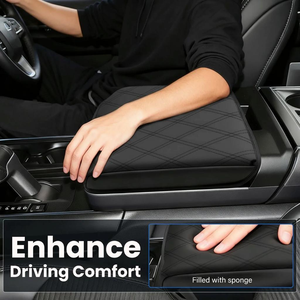 Center Console Cover Armrest Cushion Protector For Ford F150 2021 2022 2023 2024 2025 PU Leather Pad Bucket Seat Only Interior