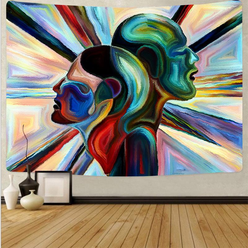 Tapestry Colorful Flow Paint Wall Hanging Mandala Tapestries Modern Art Psychedelic Home Decor Wall Decor