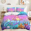 Three-Piece 3D Quilt Cover Digital Printing Mermaid Kit Double Bedding