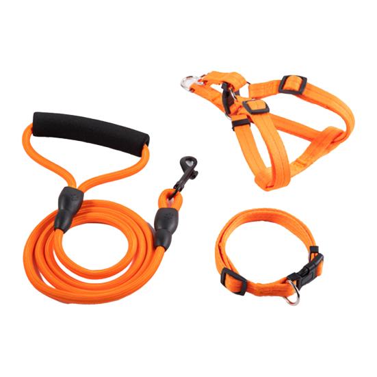 Поводок для собаки с мягкой ручкой, альпинистская нейлоновая веревка, поводок с ошейником-шлейкой, прочный поводок для собаки 4 фута для прогулок на свежем воздухе, дрессировки