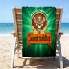 Custom Name Beach Towel Jager-meister Spirit Drink Beach Towel, Soft Microfiber, Gift for Her/Him, Birthday, for Pool, Beach, Travel, Fan gifts