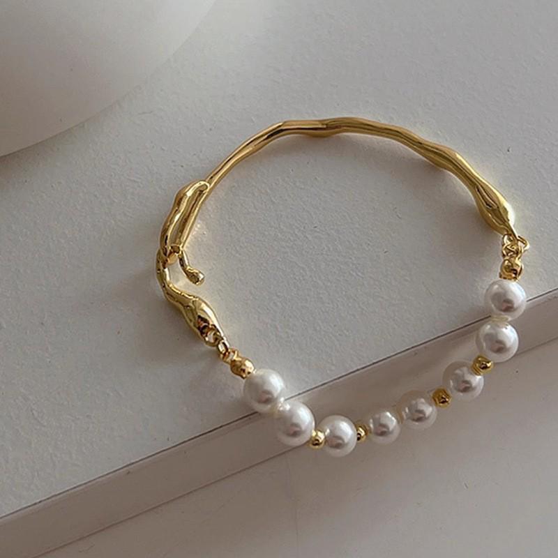 Элегантный браслет из стерлингового серебра с жемчугом - изысканный легкий роскошный подарок для подруг и модное украшение для рук