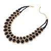 Double Layer Crystal Necklace Colorful Collarbone Necklace Glasses Stone Necklace  for Women