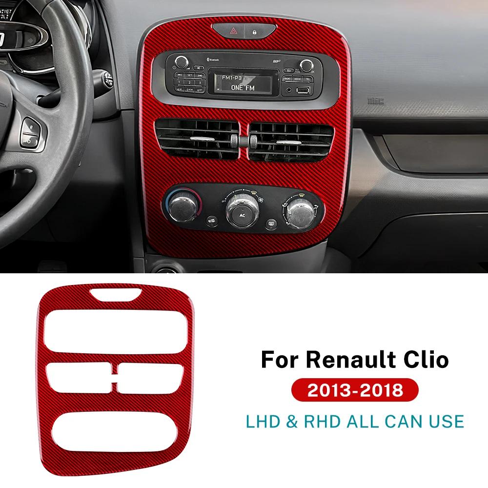 Real Soft Carbon Fiber Trim Sticker LHD RHD For Renault Clio 3 2013 2014 2015 2016 2017 2018 Car Central Control Panel Interior