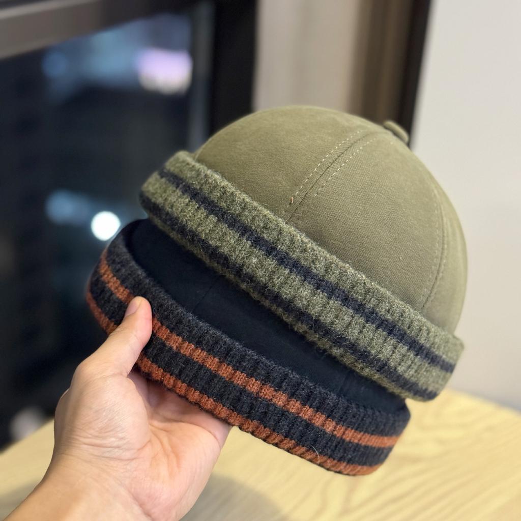 Korean-style knitted retro beanie hat for men and women, suitable for autumn and winter, hip-hop, casual street style, versatile headwrap hat