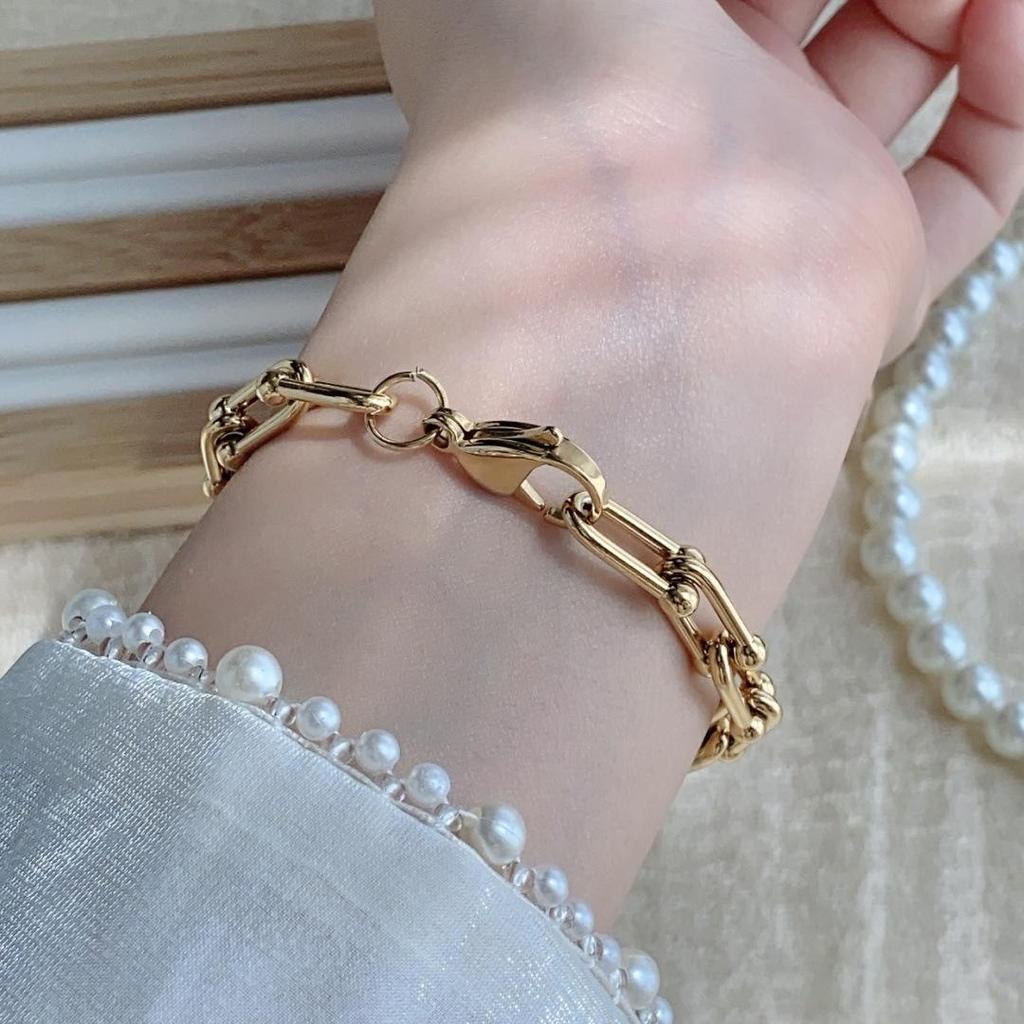 SUNLIFEX Винтажные золотые женские часы-браслет с квадратной цепочкой