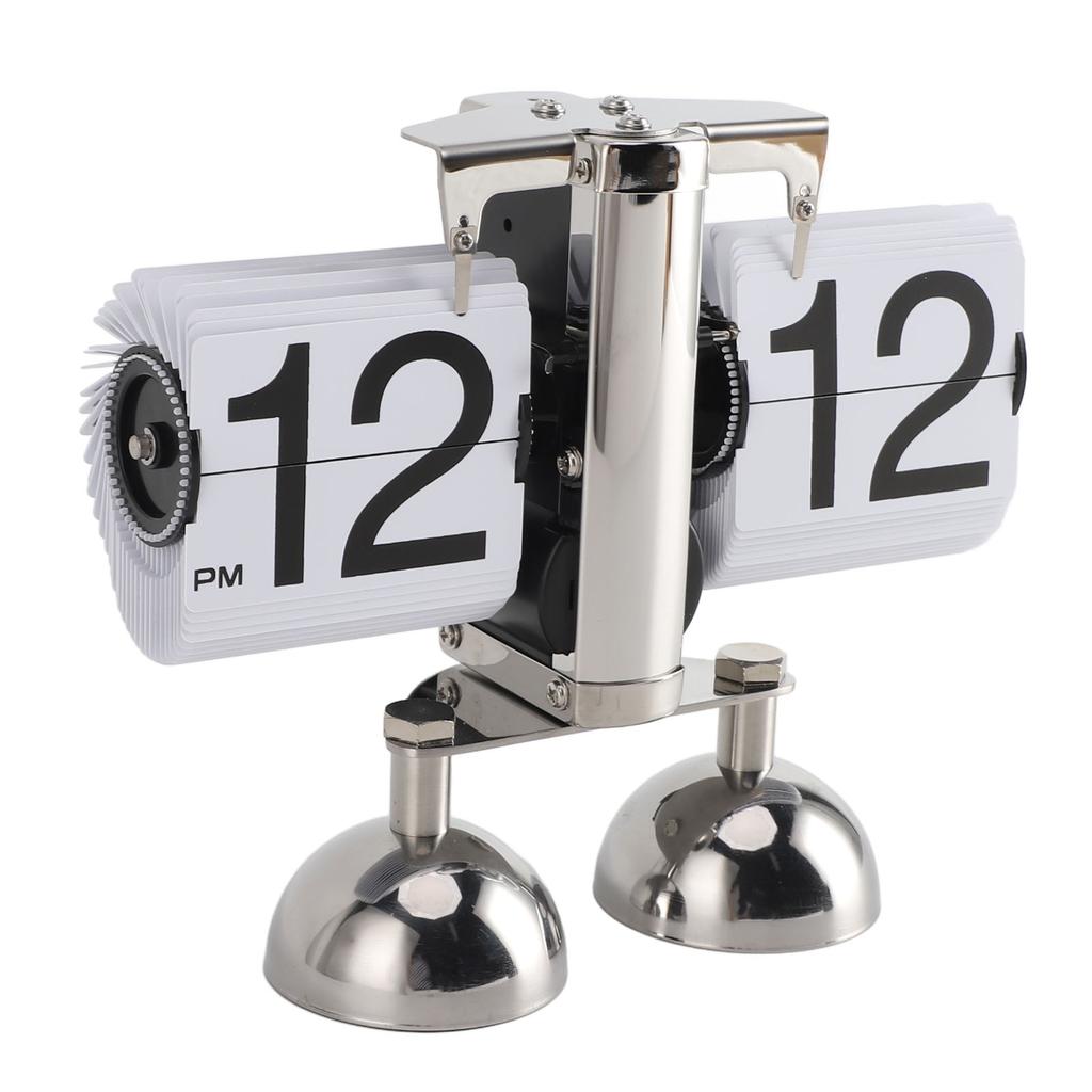 Retro Digital Flip Down Clock Flip Desk Clock Mechanical Battery Powered Home Office Decor 2 Legs 12 Hour