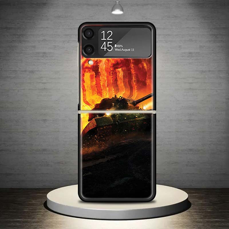 World of Tanks Phone Case For Samsung Galaxy Z Flip 7 6 5 4 3 5G Shockproof Cover Z Flip7 Flip6 ZFlip5 Flip3 Flip4 Luxury Shell